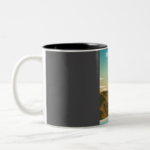 Tasse 2 Couleurs Skogafoss Islande Retro Waterfall National Park Tr