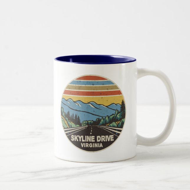 Tasse 2 Couleurs Skyline Drive Shenandoah Virginia Mountains (Droit)