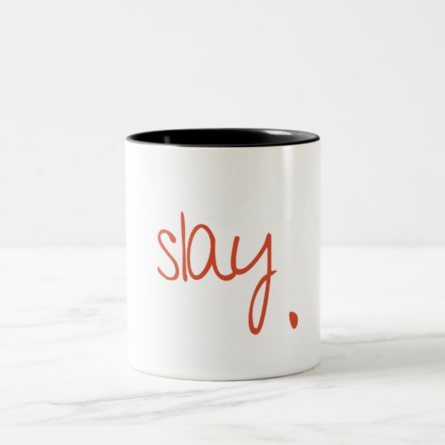 Tasse 2 Couleurs Slay - Fierce et fabuleux design de typographie (Centre)