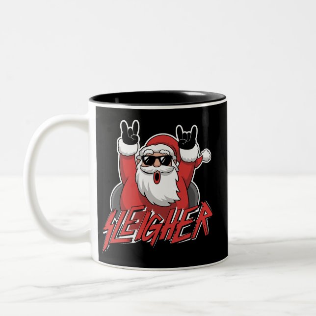 Tasse 2 Couleurs Sleigher Santa Claus Metal Christmas Funny Hail  (Gauche)