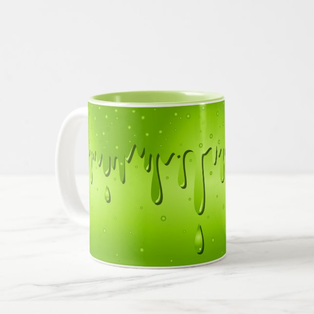 Tasse 2 Couleurs Slime vert d'Halloween (Devant gauche)