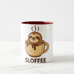 Tasse 2 Couleurs SLOFFEE — Joli Paresseux Café Paresseux Drôle