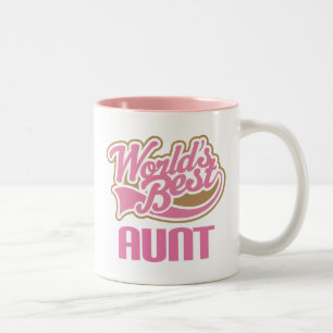 Tasse 2 Couleurs Slogan de tante Gift Cute Worlds Best