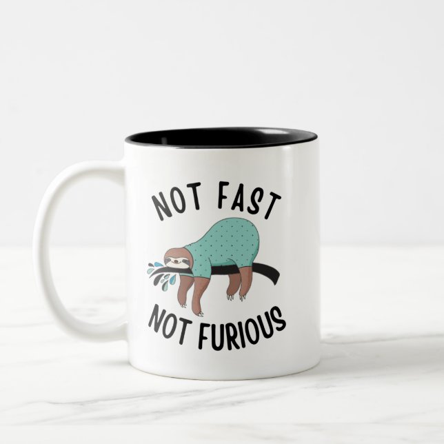 Tasse 2 Couleurs Sloth Not Fast Not Furious (Gauche)
