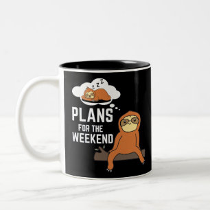 Tasse 2 Couleurs Sloth Plans Pour Le Week-End