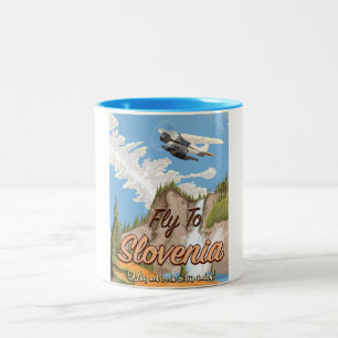 Tasse 2 Couleurs Slovénie affiche de voyage de style Vintage