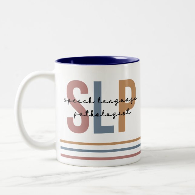 Tasse 2 Couleurs SLP - Langue Pathologiste Retro (Gauche)