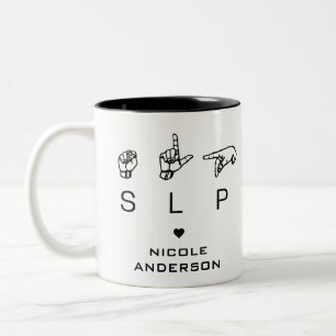 Tasse 2 Couleurs SLP orthophonie Pathologiste ASL Personnalisé