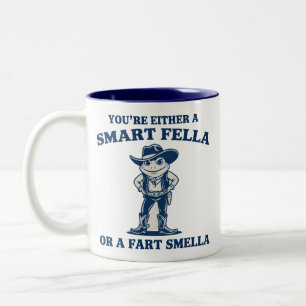 Tasse 2 Couleurs Smart Fella ou Fart Smella Grenouille Rétro Mème D