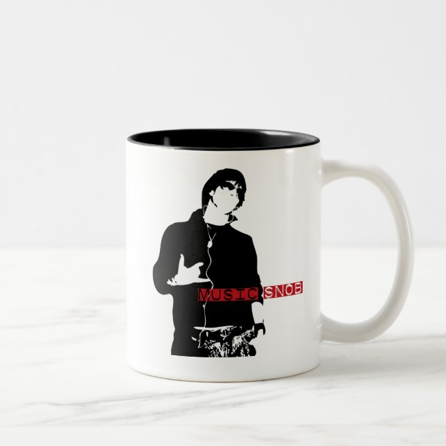 Tasse 2 Couleurs Snob de musique (Droit)