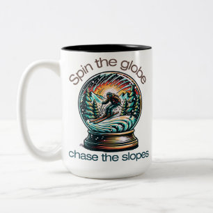 Tasse 2 Couleurs Snow Globe Ski aventure Imaginaire