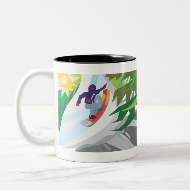 Tasse 2 Couleurs Snowboard (Gauche)
