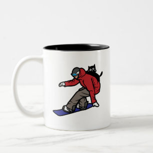 Tasse 2 Couleurs Snowboard avec My Cat