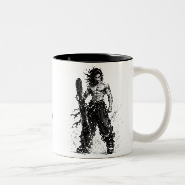 Tasse 2 Couleurs Snowboard Brush Art - Standing Samurai Musashi (Droit)