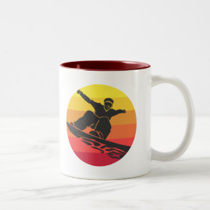 Tasse 2 Couleurs Snowboard Jump Retro