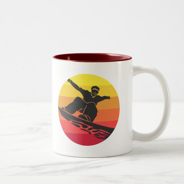 Tasse 2 Couleurs Snowboard Jump Retro (Droit)