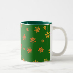 Tasse 2 Couleurs Snowflakes (Rouge et Or) [Motif de Noël]