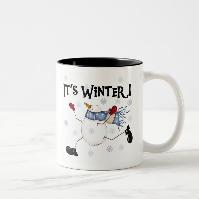 Tasse 2 Couleurs Snowman C'est l'hiver (Droit)