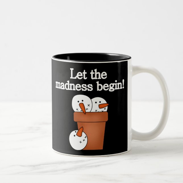 Tasse 2 Couleurs Snowman Holiday Madness (Droit)