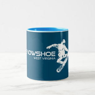 Tasse 2 Couleurs Snowshoe Mountain West Virginia Snowboarder