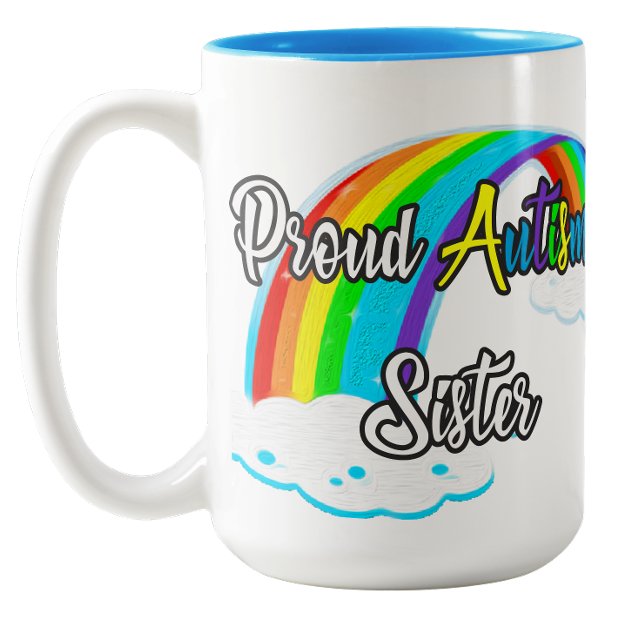 Tasse 2 Couleurs Sœur fière de l'autisme (Proud Autism Sister Two-Tone Coffee Mug)