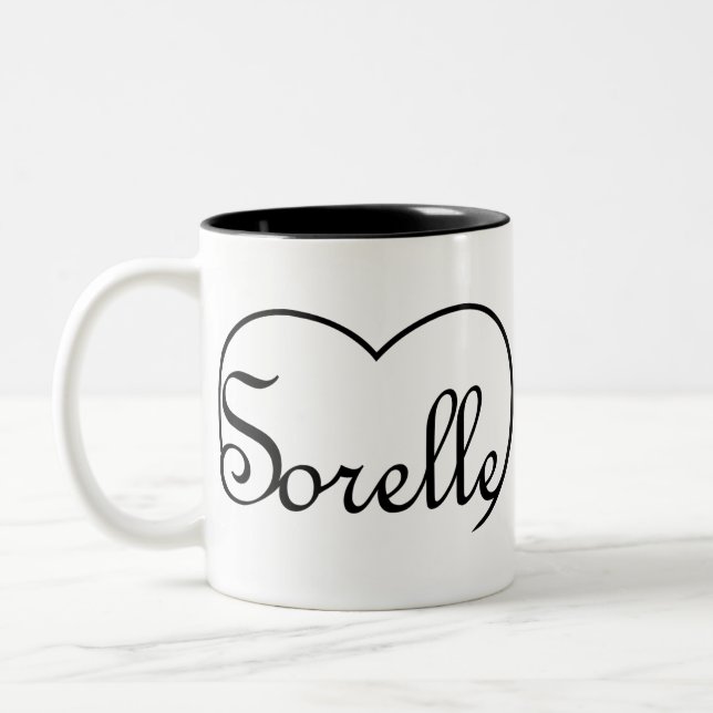 Tasse 2 Couleurs Soeurs italiennes Sorelle coeur (Gauche)