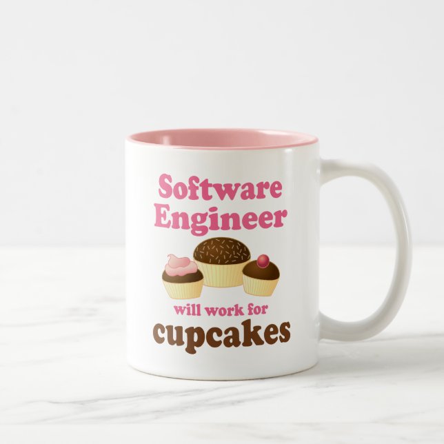 Tasse 2 Couleurs Software Engineer drôle (Droit)