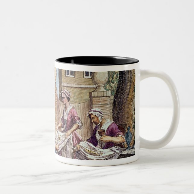 Tasse 2 Couleurs Soie-Making, gravé par J. Hinton (Droit)