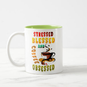 Tasse 2 Couleurs Soigné Béni Et Café Obsédé