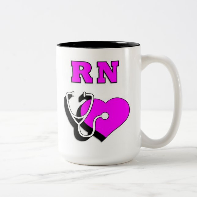 Tasse 2 Couleurs Soin de RN d'infirmières (Droit)