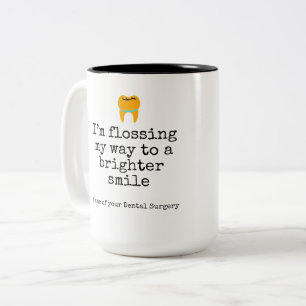 Tasse 2 Couleurs Soin dentaire avec fil dentaire pour un sourire éc