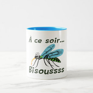 Tasse 2 Couleurs soir bisous moustique humour citation été