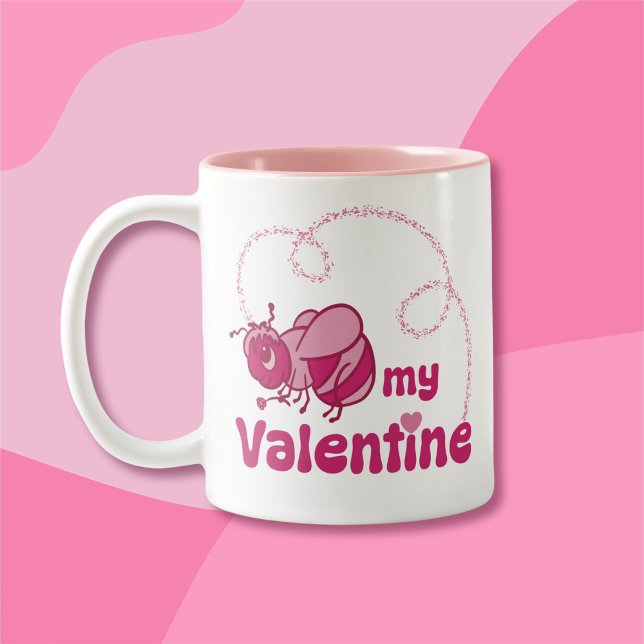Tasse 2 Couleurs Sois mon joli dessin Valentine Bumble Bee (Créateur téléchargé)