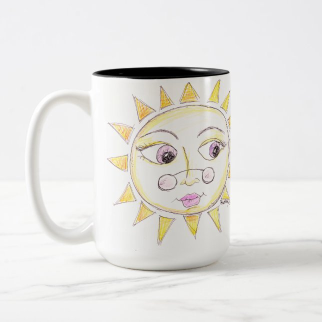 Tasse 2 Couleurs Soleil aux yeux clairs avec lunettes (Gauche)