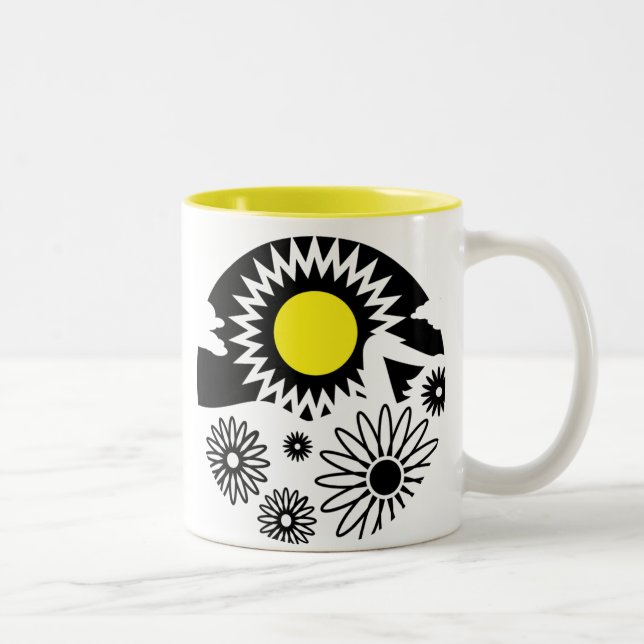 Tasse 2 Couleurs Soleil des fleurs de vierges graphiques (Droit)