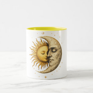 Tasse 2 Couleurs Soleil et Lune Mystiques Cadeau Bohème Yin Yang