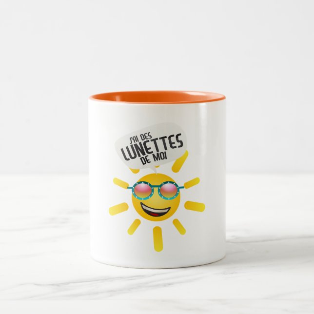 Tasse 2 Couleurs soleil humour lunette moi citation bulle drole  (Centre)