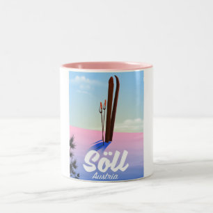 Tasse 2 Couleurs Söll, Autriche Affiche de voyage ski