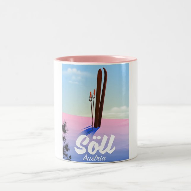 Tasse 2 Couleurs Söll, Autriche Affiche de voyage ski (Centre)