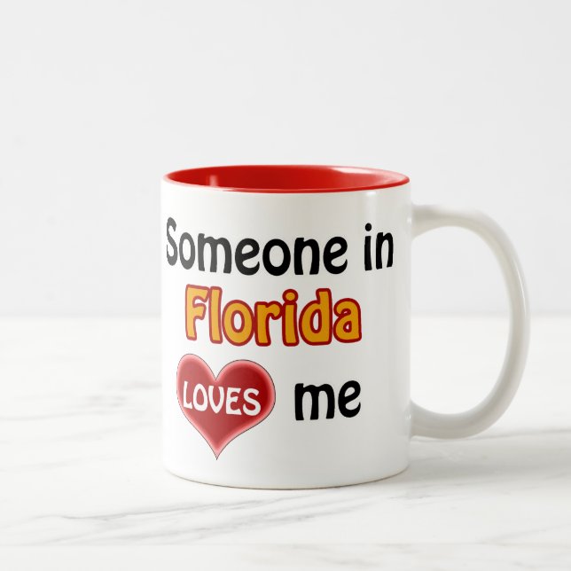 Tasse 2 Couleurs Someone en Floride loves me (Droit)