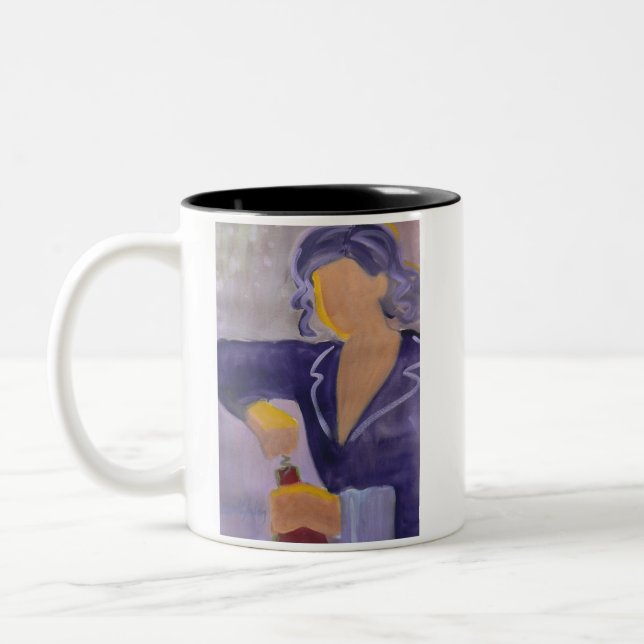 Tasse 2 Couleurs Sommelier français et citation de vin (Gauche)