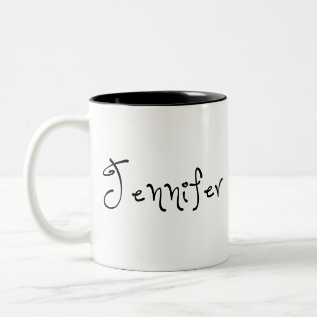 Tasse 2 Couleurs Son Nom Est Jennifer Calligraphy (Gauche)