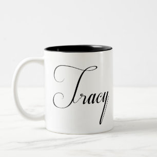 Tasse 2 Couleurs Son Nom Est Tracy Calligraphy