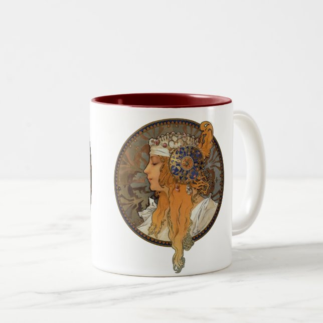 Tasse 2 Couleurs Sophia par Alphonse Mucha (Devant droit)