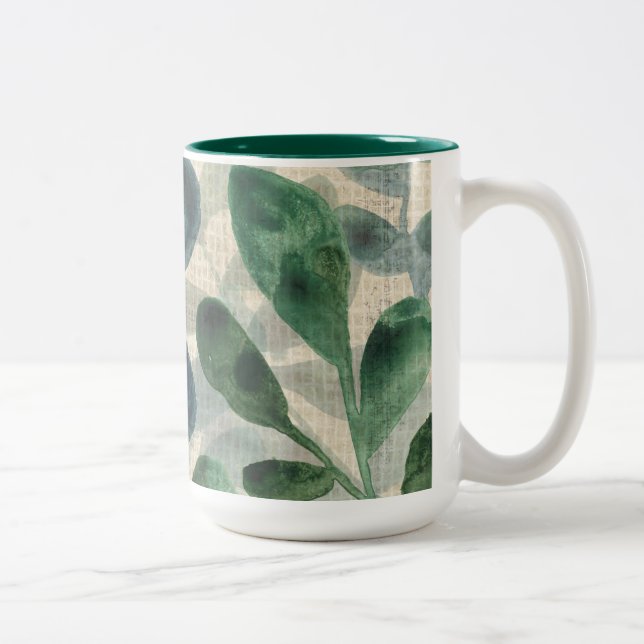 Tasse 2 Couleurs Sophistication verdoyante - Feuilles tropicaux (Droit)