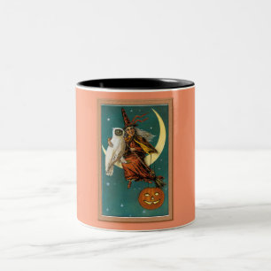 Tasse 2 Couleurs Sorcier et hibou nostalgiques de joyeux Halloween