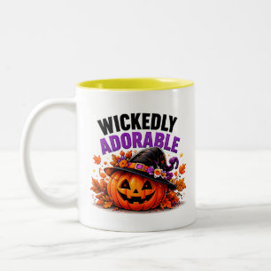 Tasse 2 Couleurs Sorcière de citrouille mignonne et méchante Hallow