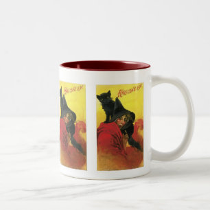 Tasse 2 Couleurs Sorcière et chat d'Halloween vintage