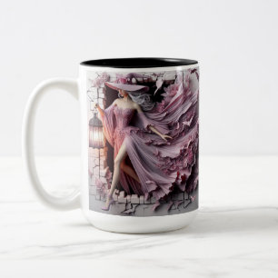 Tasse 2 Couleurs Sorcière magique 3D rose Halloween