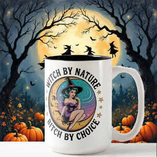 Tasse 2 Couleurs Sorcière Par Nature Par Choix Halloween Funny